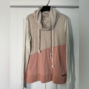 BKE color block cowl neck pullover